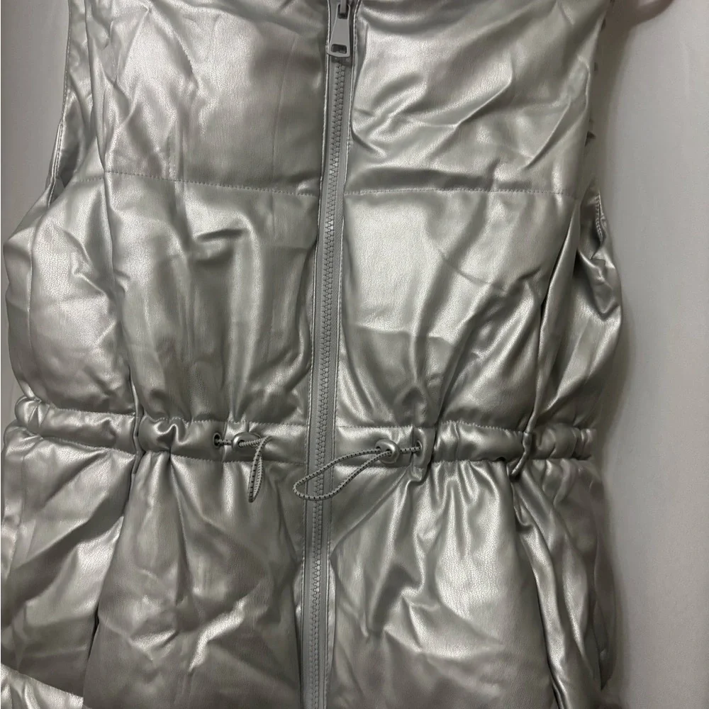 Fashion Nova Metallic Silver Vest